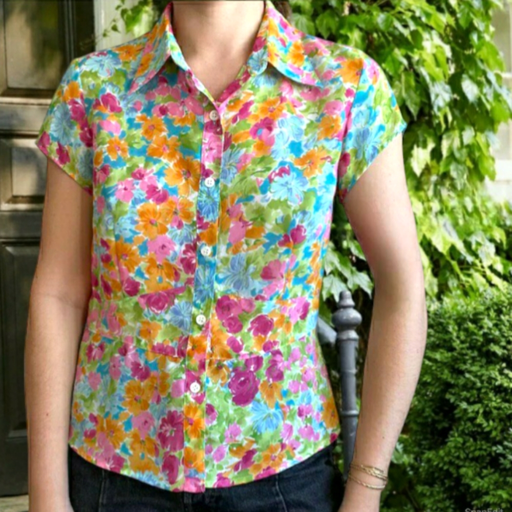 ● VINTAGE Emma James | Multicolor Floral Sheer